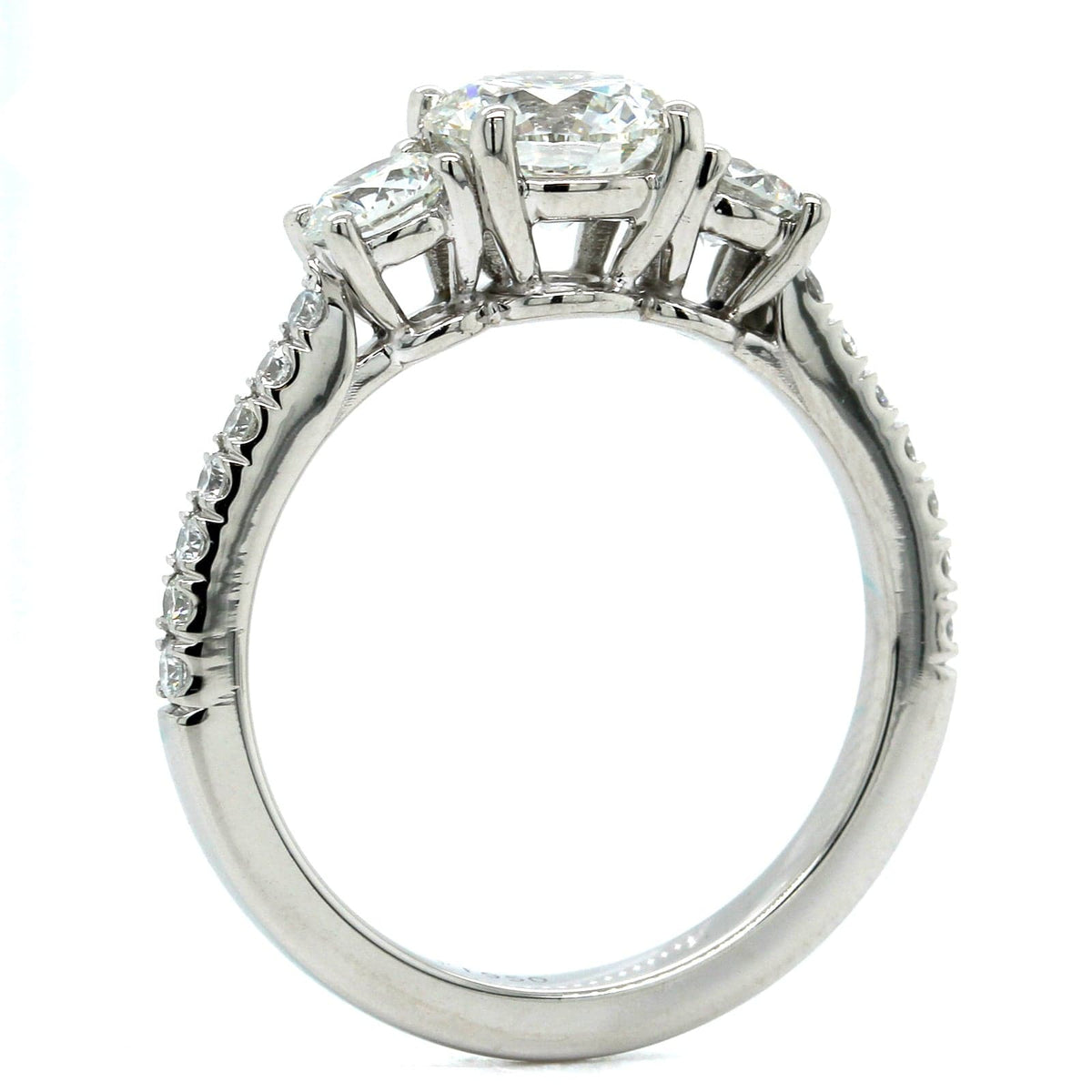 Platinum 3 Stone Diamond Engagement Ring, Platinum, Long's Jewelers
