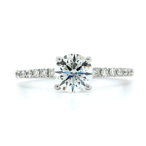 18K White Gold Diamond Hidden Halo Engagement Ring