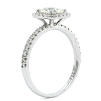 18K White Gold Diamond Cushion Halo Engagement Ring
