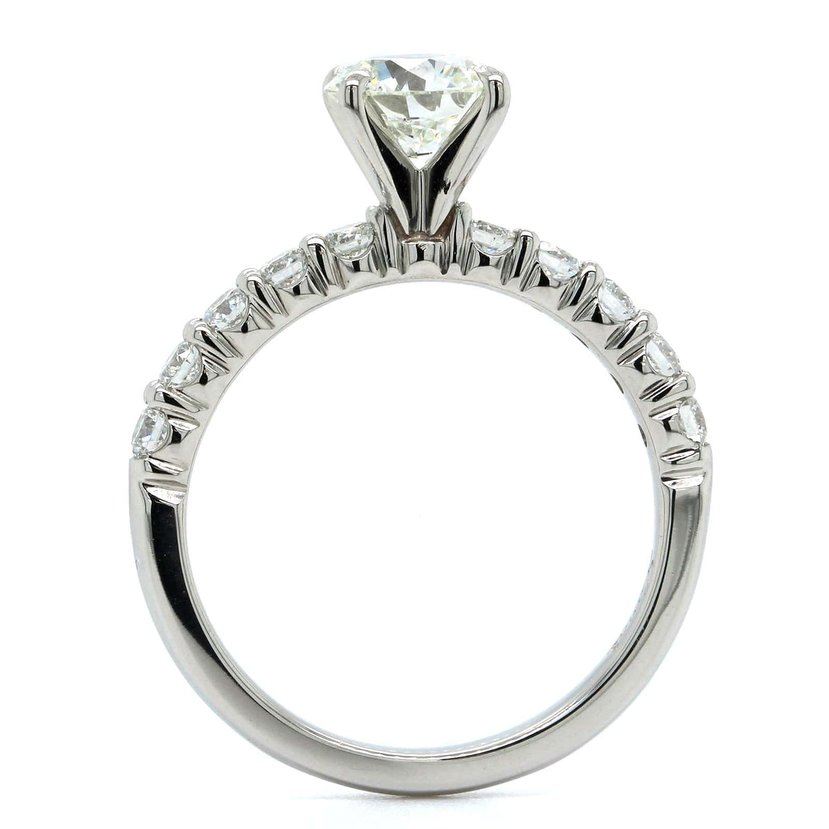 Platinum Round Cut Diamond Engagement Ring