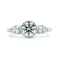 Platinum Round Diamond 3 Stone Engagement Ring