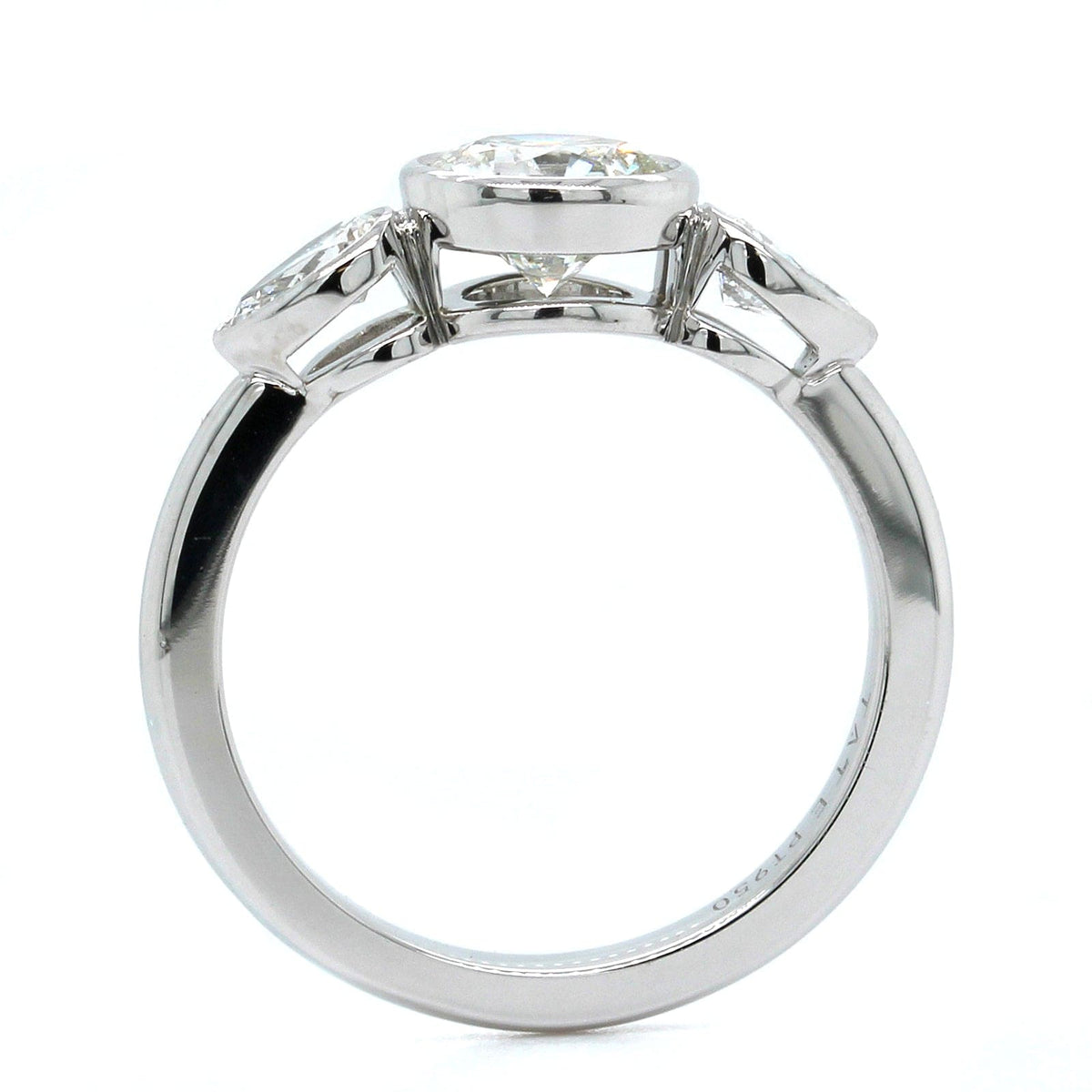 Platinum Round Diamond 3 Stone Engagement Ring
