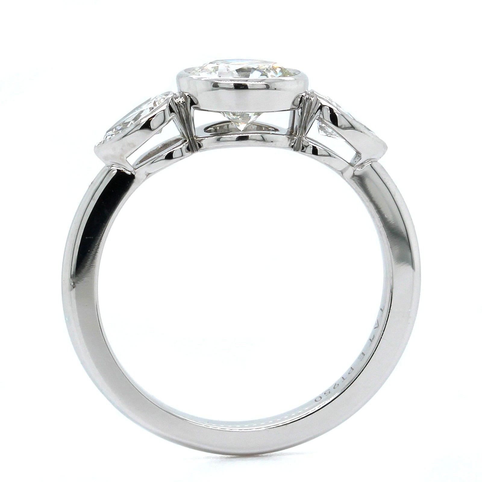 Platinum Round Diamond 3 Stone Engagement Ring