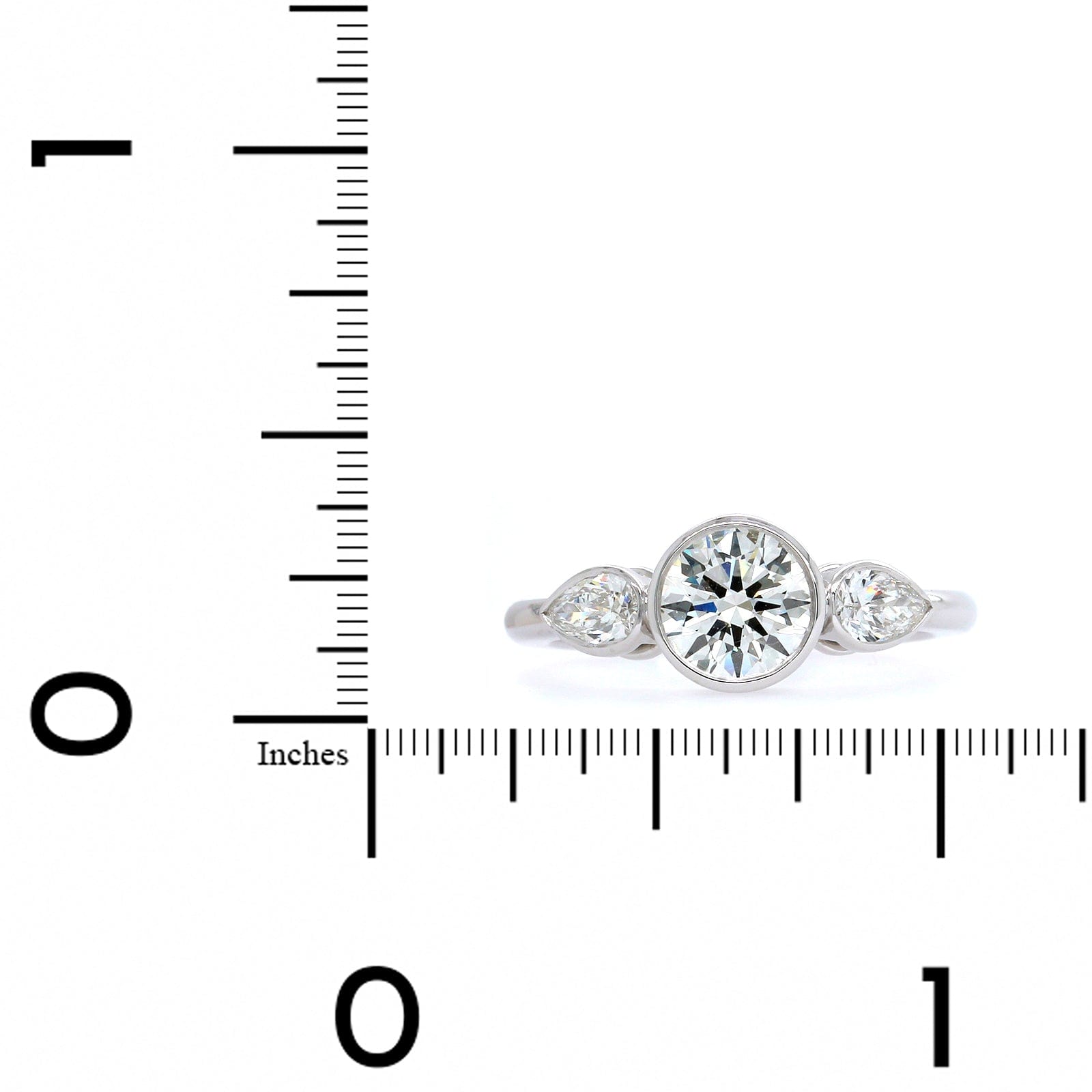 Platinum Round Diamond 3 Stone Engagement Ring