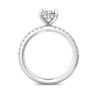 Platinum Radiant Diamond with Diamond Hidden Halo Engagement Ring
