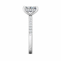 Platinum Radiant Diamond with Diamond Hidden Halo Engagement Ring