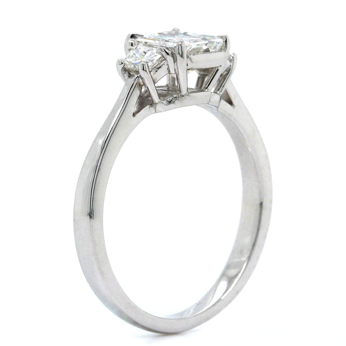 Platinum Radiant Cut Diamond 3 Stone Engagement Ring