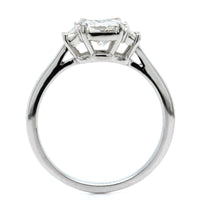 Platinum Radiant Cut Diamond 3 Stone Engagement Ring