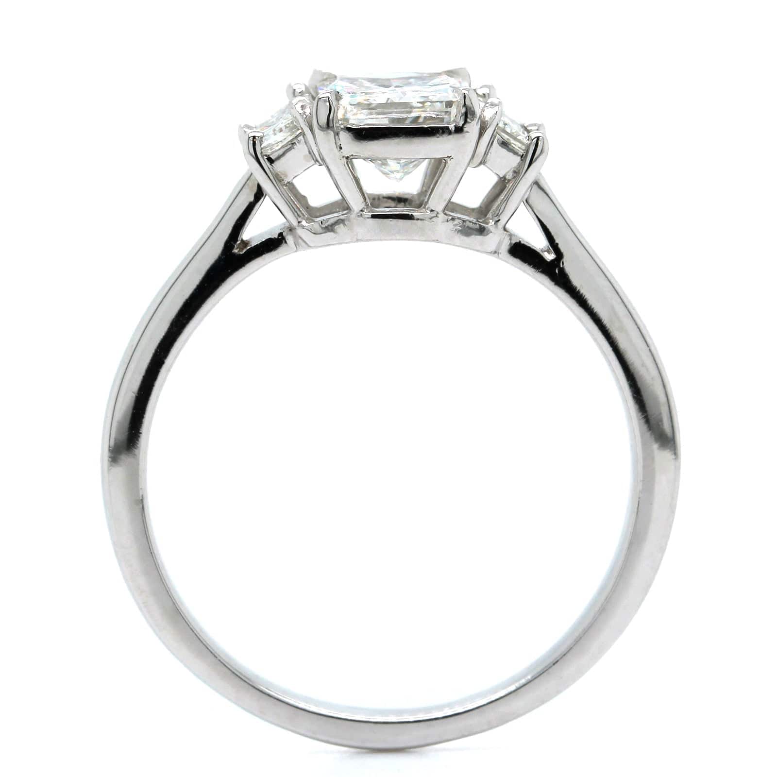 Platinum Radiant Cut Diamond 3 Stone Engagement Ring