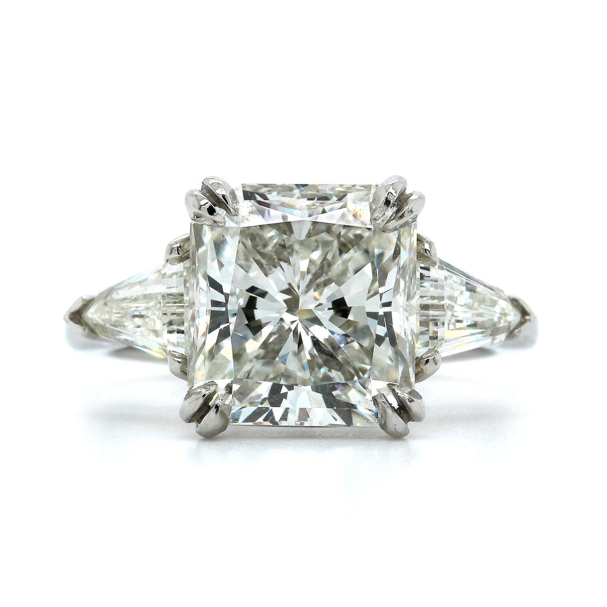 Platinum Radiant Cut Diamond 3 Stone Engagement Ring