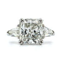 Platinum Radiant Cut Diamond 3 Stone Engagement Ring