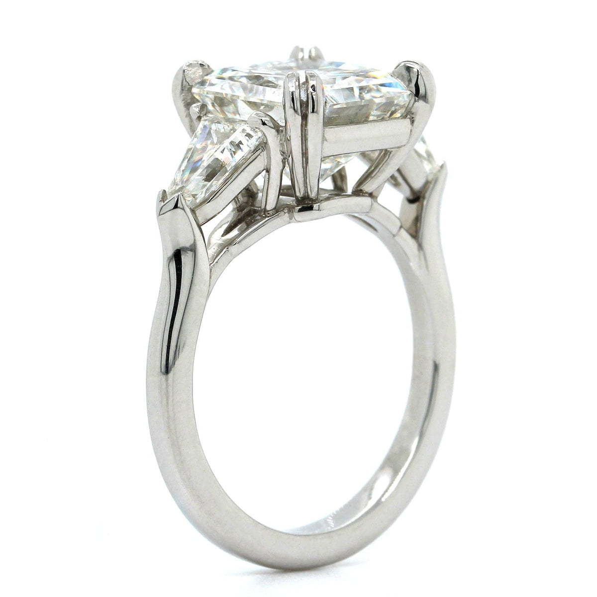 Platinum Radiant Cut Diamond 3 Stone Engagement Ring
