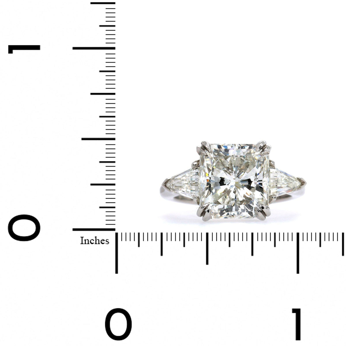 Platinum Radiant Cut Diamond 3 Stone Engagement Ring