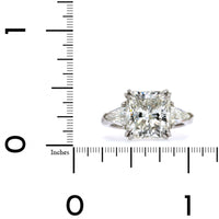 Platinum Radiant Cut Diamond 3 Stone Engagement Ring