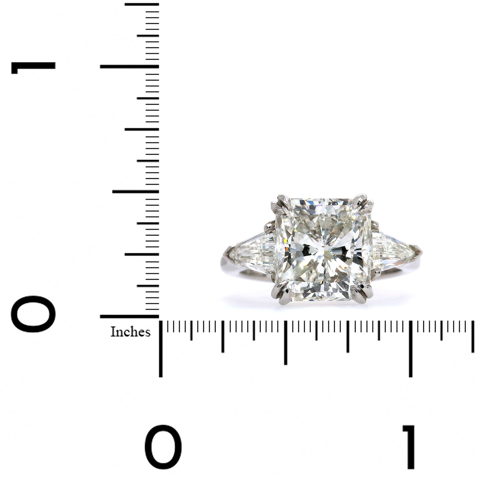 Platinum Radiant Cut Diamond 3 Stone Engagement Ring