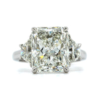 Platinum Radiant Cut Diamond 3 Stone Engagement Ring