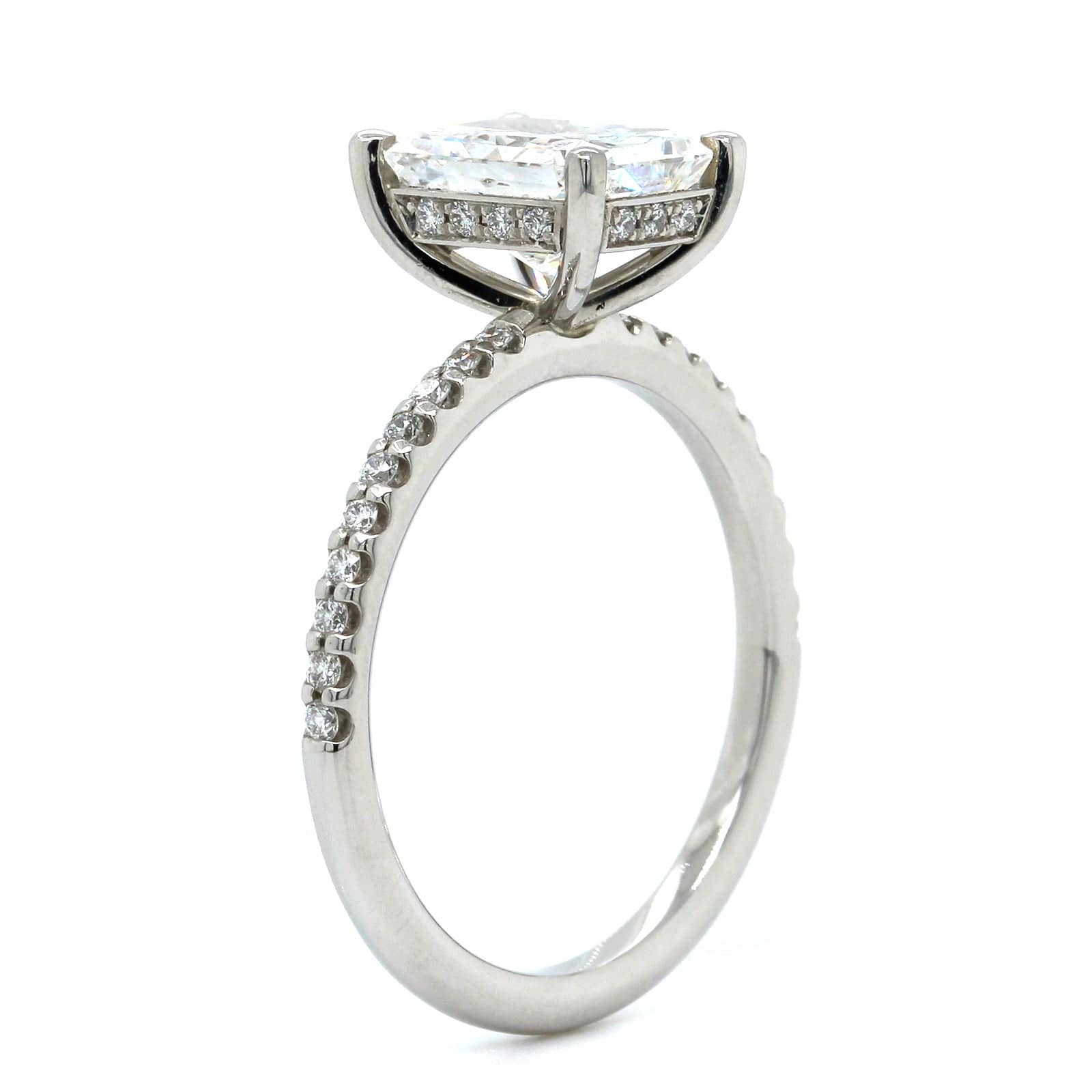 Platinum Radiant Cut Diamond Engagement Ring