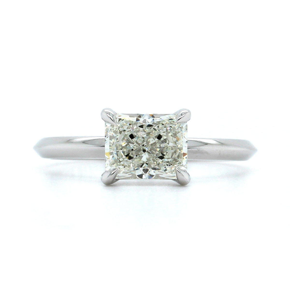 Platinum Solitaire Radiant Cut Diamond Engagement Ring