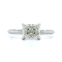 Platinum Solitaire Radiant Cut Diamond Engagement Ring