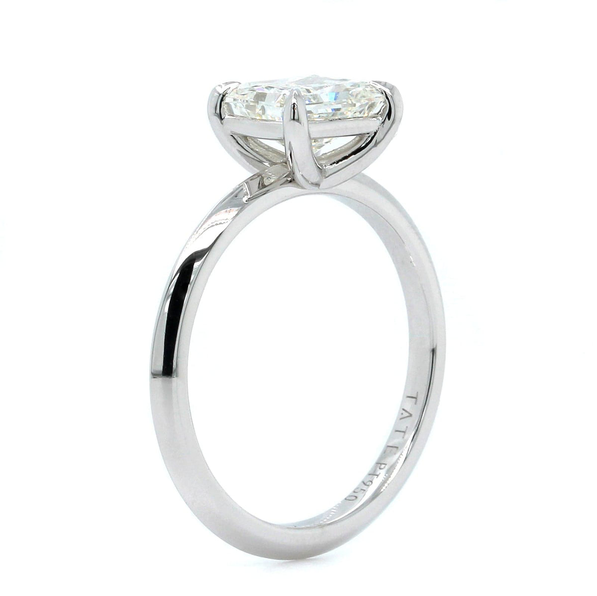 Platinum Solitaire Radiant Cut Diamond Engagement Ring