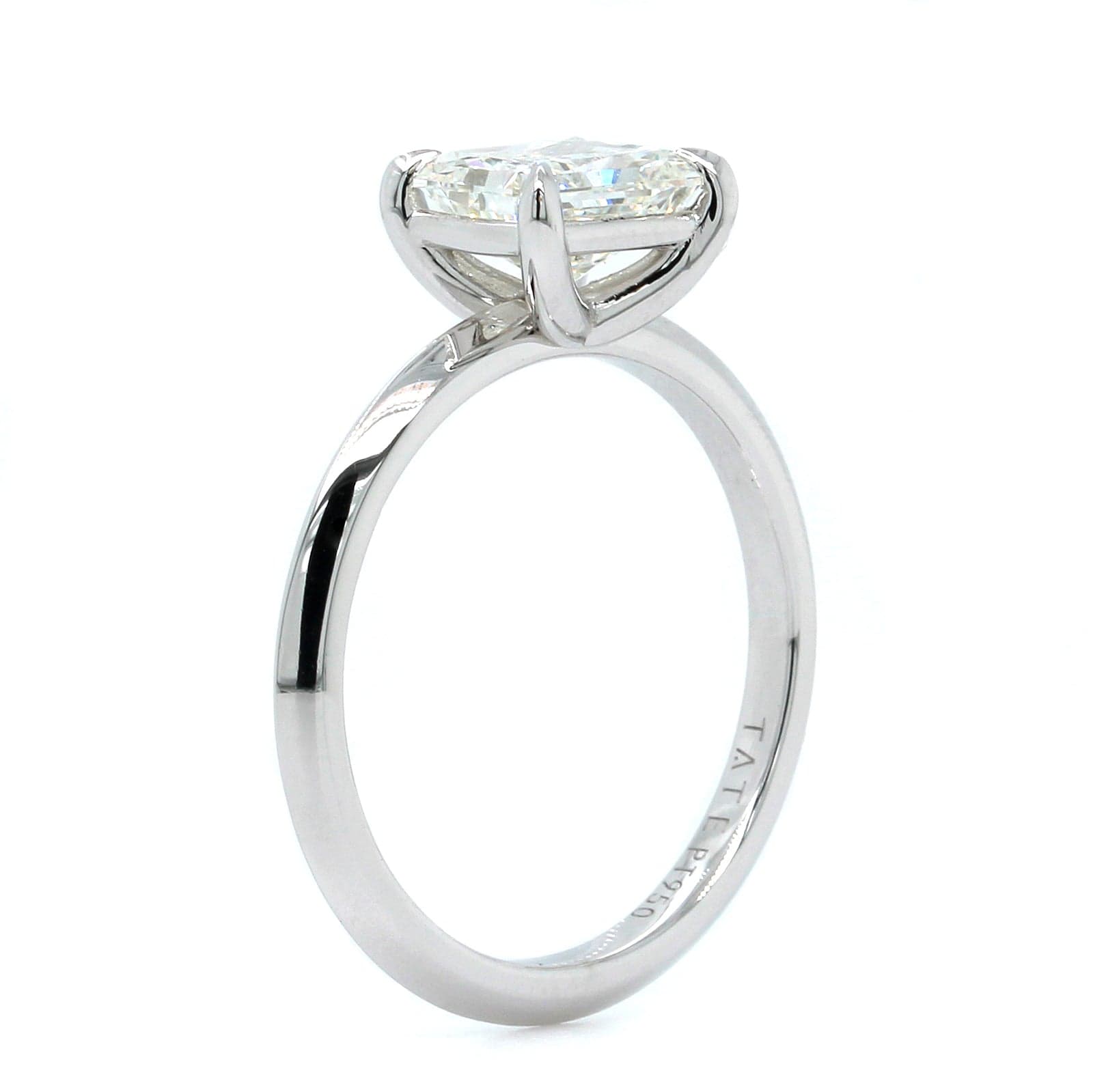 Platinum Solitaire Radiant Cut Diamond Engagement Ring