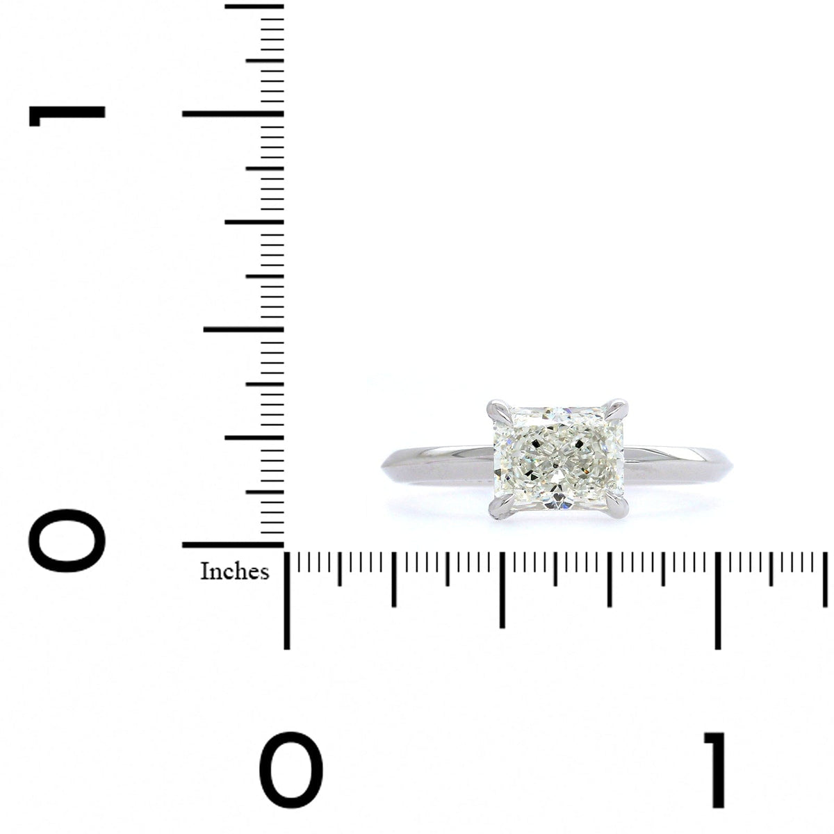 Platinum Solitaire Radiant Cut Diamond Engagement Ring