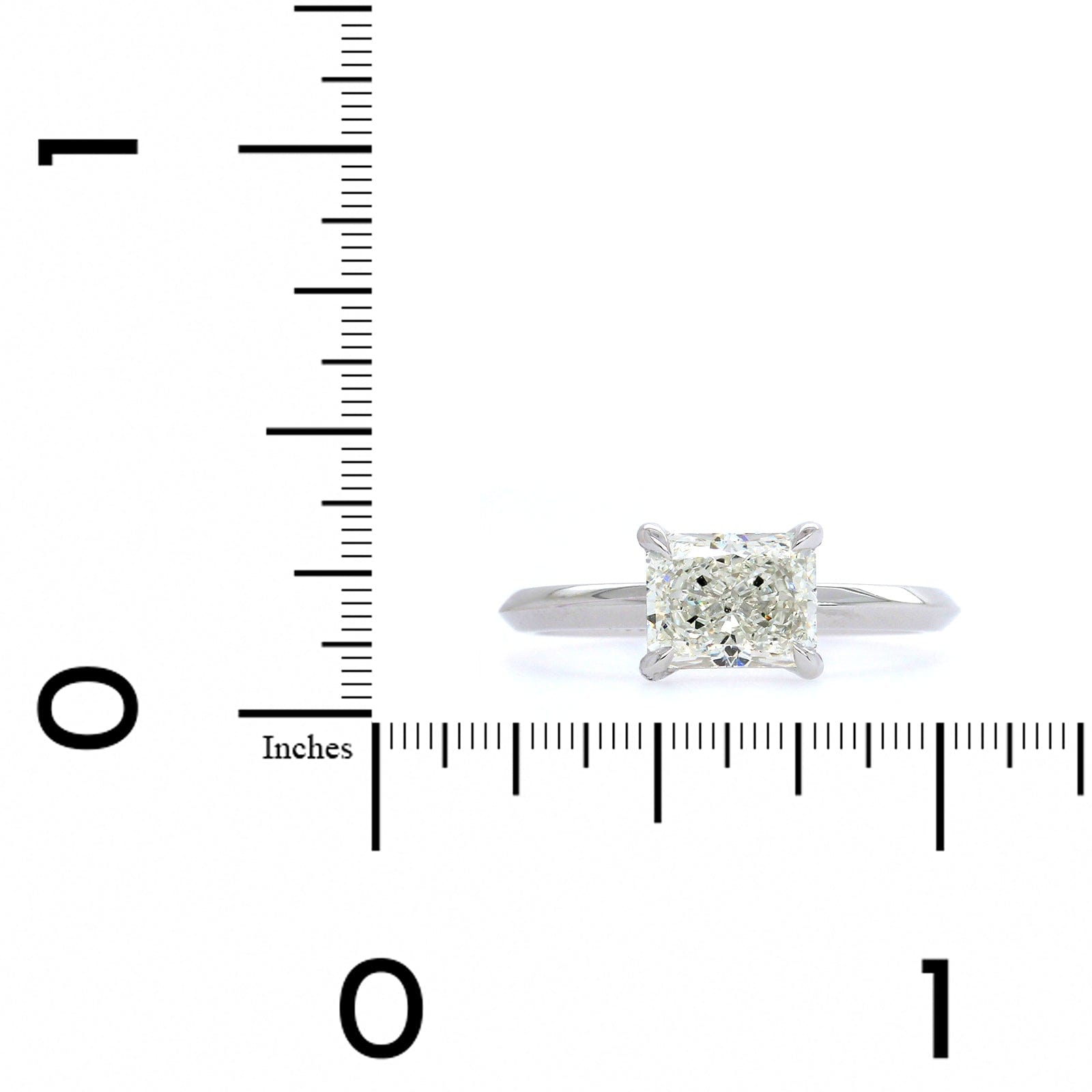 Platinum Solitaire Radiant Cut Diamond Engagement Ring