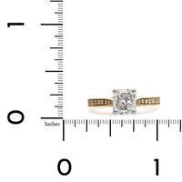 18K Yellow Gold and Platinum Radiant Cut Diamond Engagement Ring