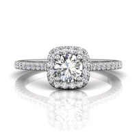 18K White Gold Halo Engagement Ring