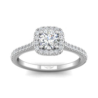 18K White Gold Halo Engagement Ring