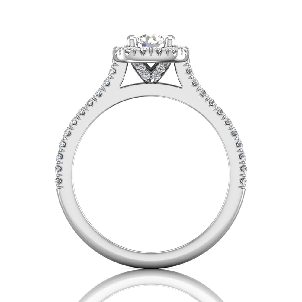 18K White Gold Halo Engagement Ring