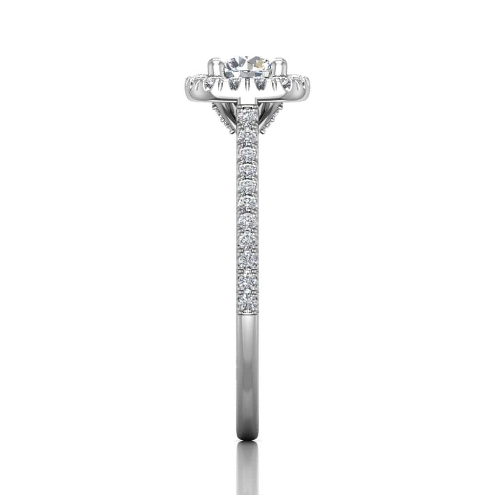 18K White Gold Halo Engagement Ring