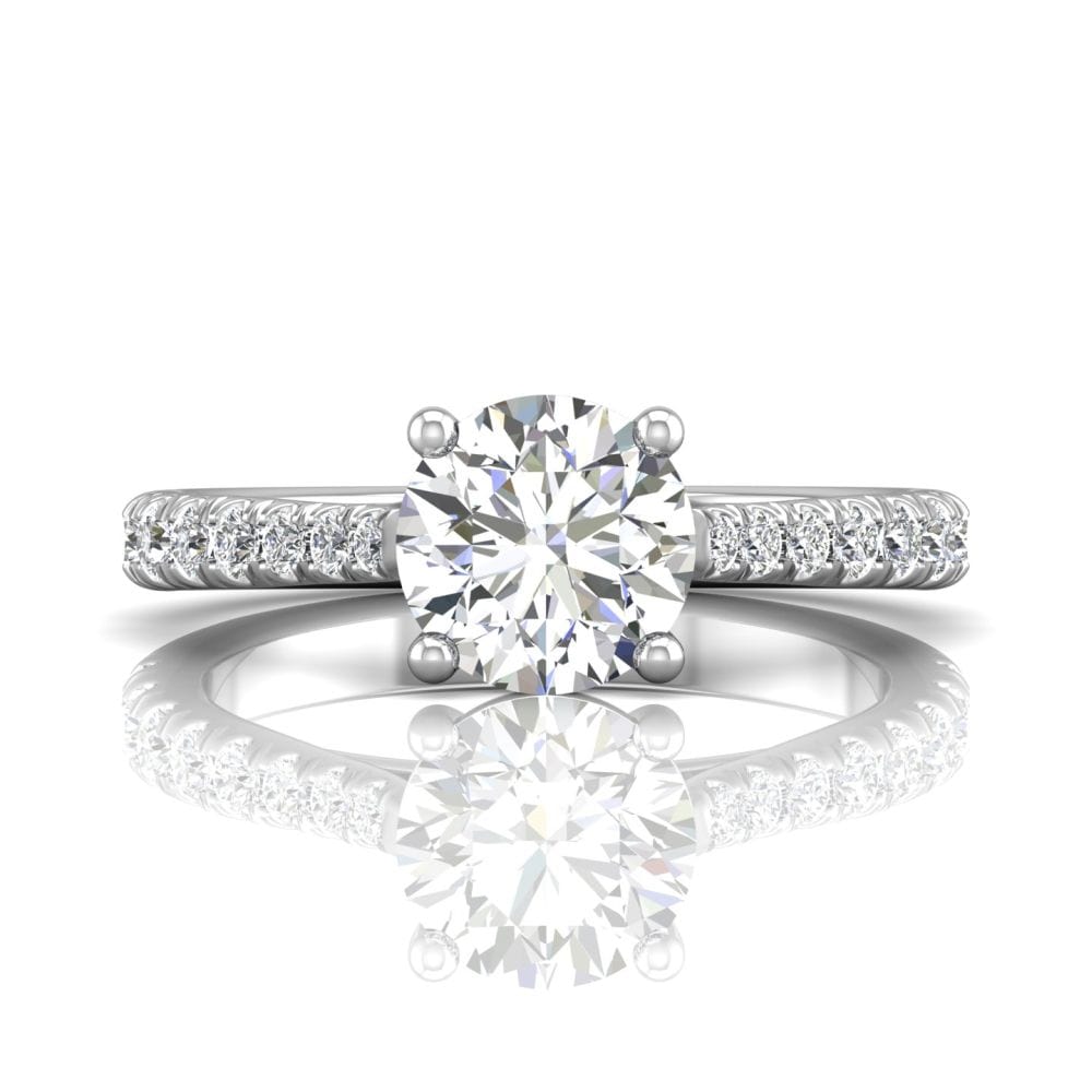 18K White Gold Diamond Engagement Ring