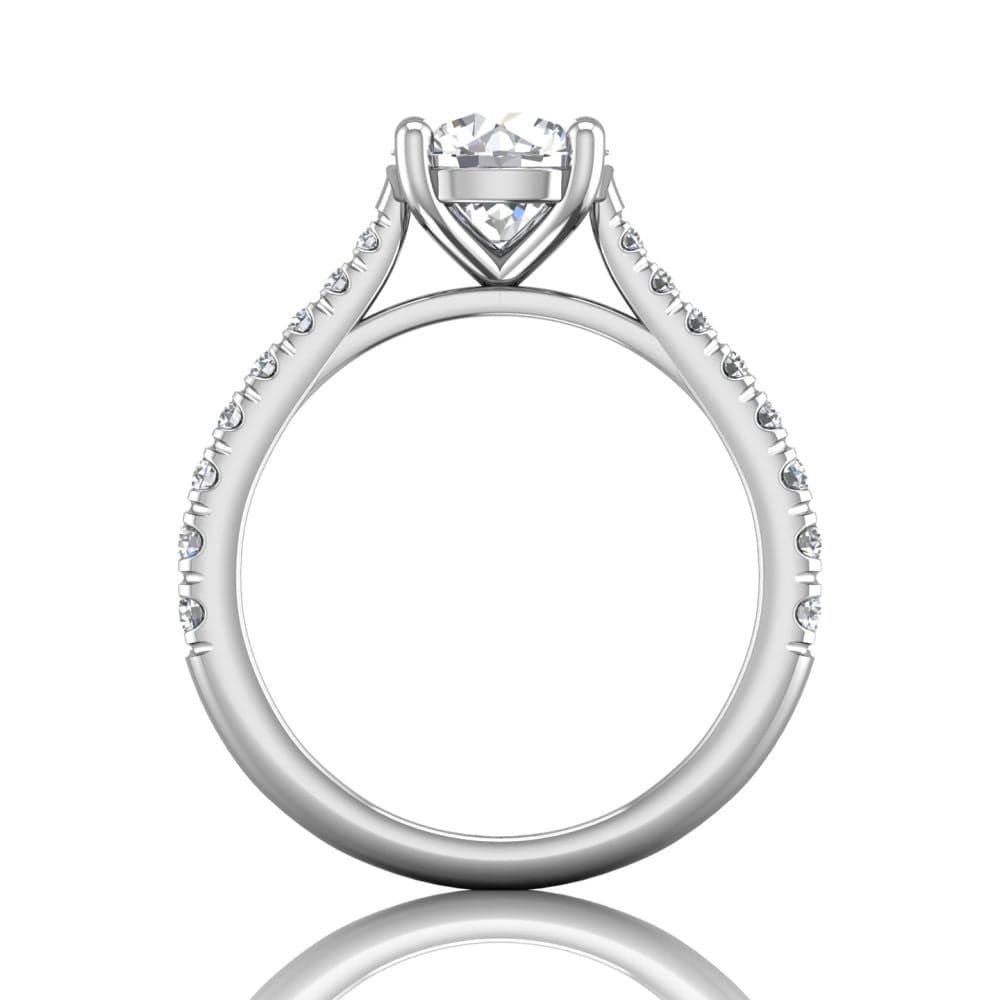 18K White Gold Diamond Engagement Ring