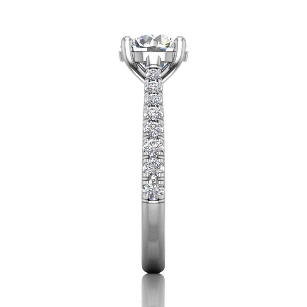 18K White Gold Diamond Engagement Ring