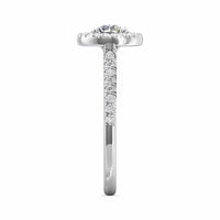 Platinum Diamond with Micro Pave Halo Engagement Ring