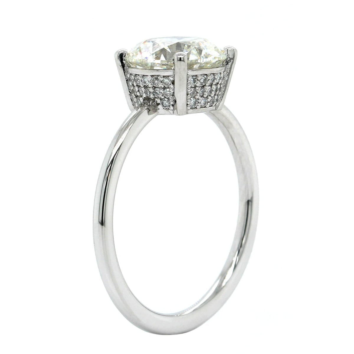 Platinum Round Diamond Hidden Halo Engagement Ring, Platinum, Long's Jewelers