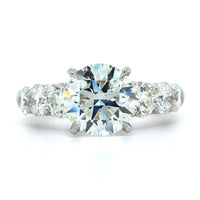 Platinum Round Diamond Prong Set Sides Engagement Ring, Platinum, Long's Jewelers