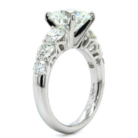 Platinum Round Diamond Prong Set Sides Engagement Ring, Platinum, Long's Jewelers