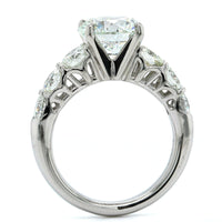 Platinum Round Diamond Prong Set Sides Engagement Ring, Platinum, Long's Jewelers