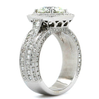 14K White Gold Diamond Cushion Halo Engagement Ring, 14k white gold, Long's Jewelers
