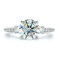 18K White Gold Round Diamond 3 Stone Ring, 18k white gold, Long's Jewelers