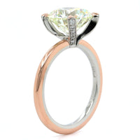 18K Rose Gold and Platinum Round Diamond Solitaire Engagement Ring, 18k rose gold and platinum, Long's Jewelers