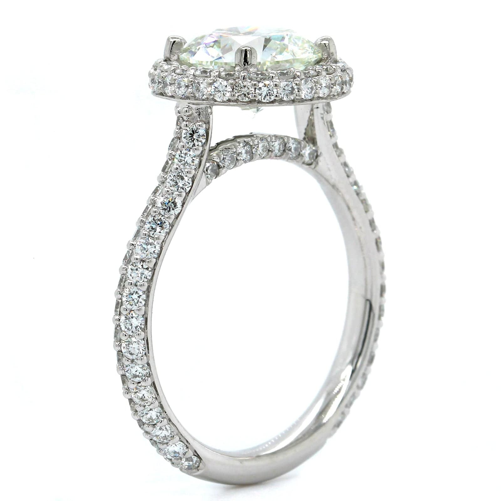 Platinum Round Diamond Halo Engagement Ring, Platinum, Long's Jewelers