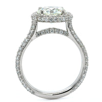Platinum Round Diamond Halo Engagement Ring, Platinum, Long's Jewelers