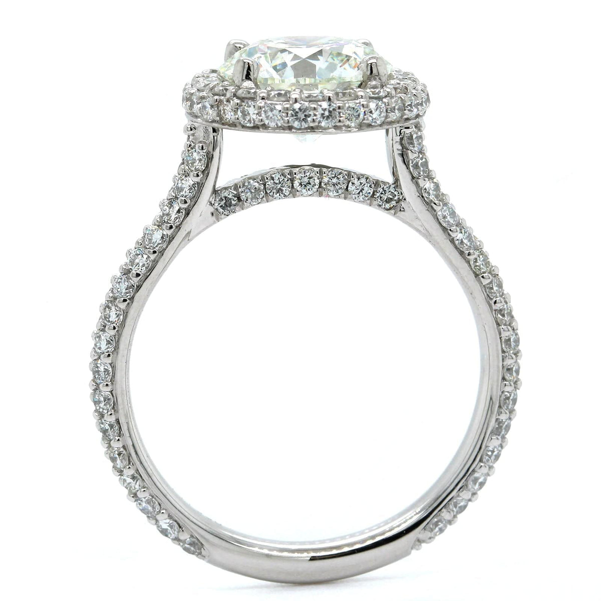 Platinum Round Diamond Halo Engagement Ring, Platinum, Long's Jewelers