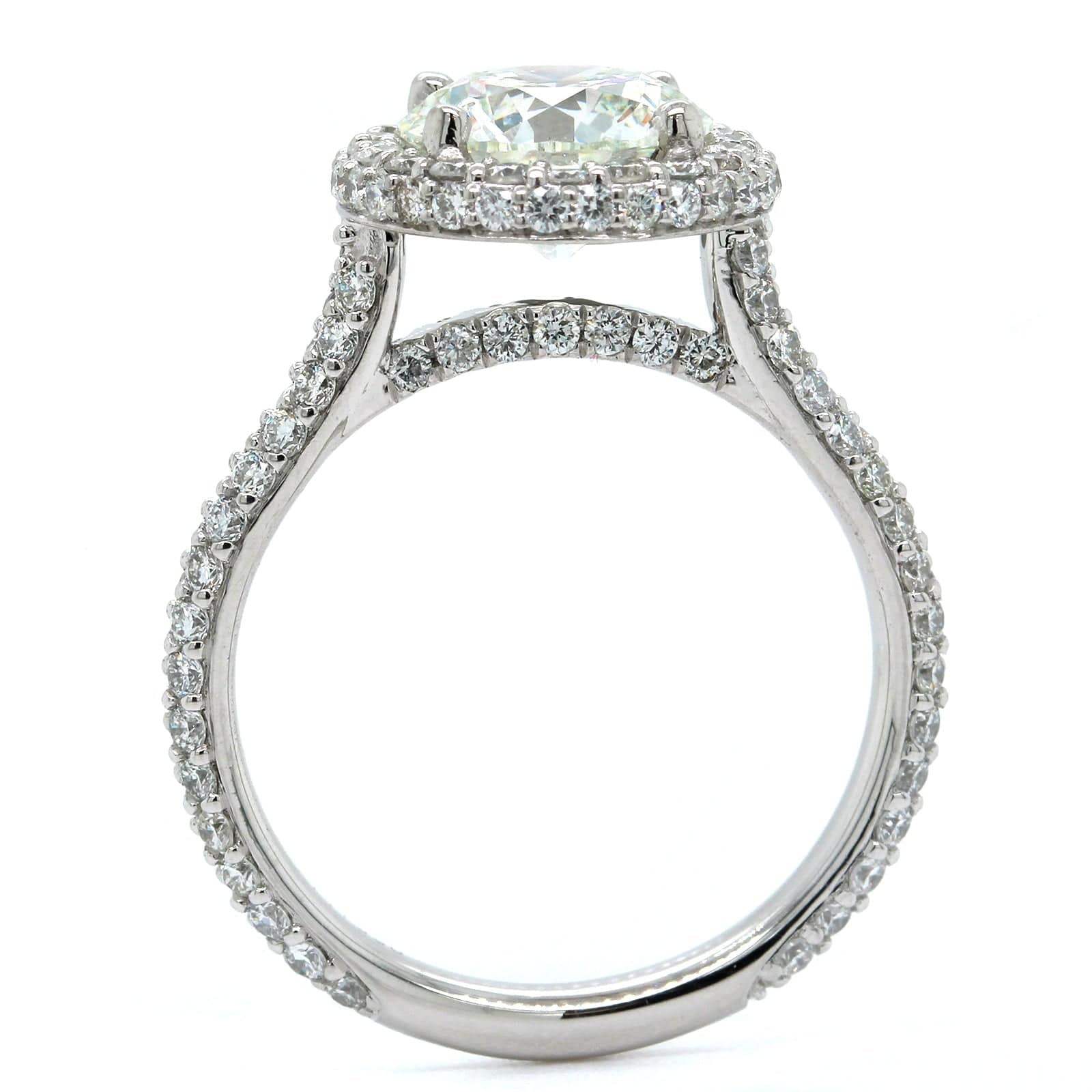 Platinum Round Diamond Halo Engagement Ring, Platinum, Long's Jewelers