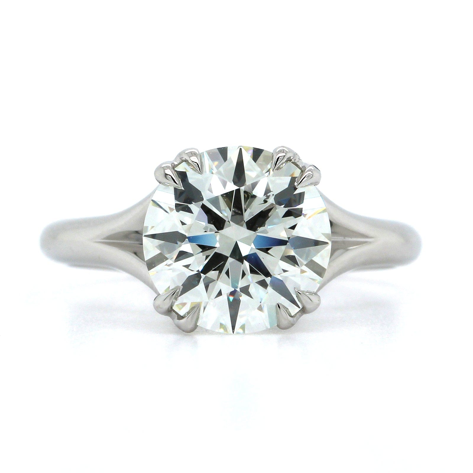 Platinum Round Diamond Split Shank Engagement Ring, Platinum, Long's Jewelers