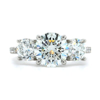 Platinum Round Diamond 3 Stone Engagement Ring, Platinum, Long's Jewelers