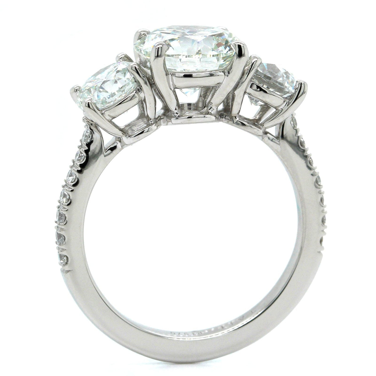 Platinum Round Diamond 3 Stone Engagement Ring, Platinum, Long's Jewelers